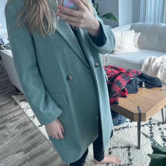 Club Monaco Wool Coat Blue/Green - Picture 2 of 9